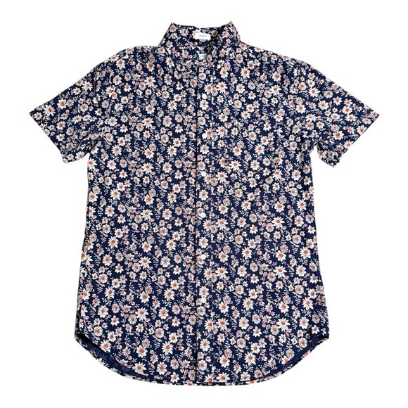 J. Crew Other - J Crew Navy Floral Organic Cotton Button Down S Shirt Cottagecore Coastal Preppy